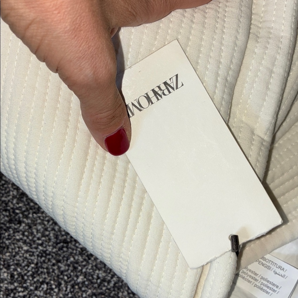 Zara NWT plain knit quilt off white 5115/005 - Picture 5 of 5
